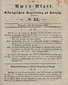 Amts-Blatt der Königlichen Regierung zu Danzig, 13. Oktober 1852, Nr. 41