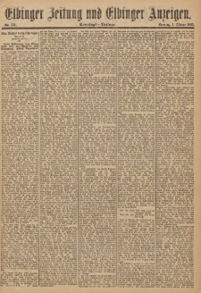 Elbinger Zeitung und Elbinger Anzeigen, Nr. 231 Sonntag 1. Oktober 1893