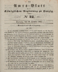 Amts-Blatt der Königlichen Regierung zu Danzig, 20. Oktober 1852, Nr. 42