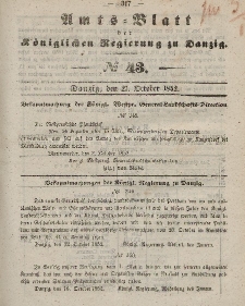 Amts-Blatt der Königlichen Regierung zu Danzig, 27. Oktober 1852, Nr. 43