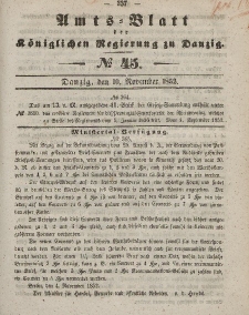 Amts-Blatt der Königlichen Regierung zu Danzig, 10. November 1852, Nr. 45