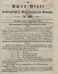 Amts-Blatt der Königlichen Regierung zu Danzig, 8. Dezember 1852, Nr. 49