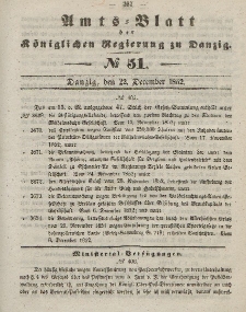 Amts-Blatt der Königlichen Regierung zu Danzig, 22. Dezember 1852, Nr. 51