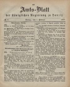 Amts-Blatt der Königlichen Regierung zu Danzig, 1. Februar 1871, Nr. 5