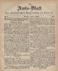 Amts-Blatt der Königlichen Regierung zu Danzig, 1. März 1871, Nr. 9