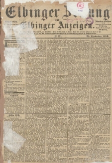 Elbinger Zeitung und Elbinger Anzeigen, Nr. 221 Mittwoch 22. September 1886