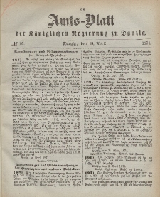 Amts-Blatt der Königlichen Regierung zu Danzig, 19. April 1871, Nr. 16
