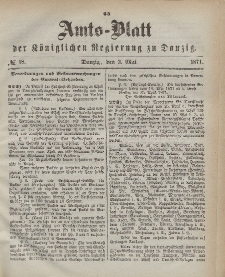 Amts-Blatt der Königlichen Regierung zu Danzig, 3. Mai 1871, Nr. 18