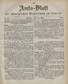 Amts-Blatt der Königlichen Regierung zu Danzig, 10. Mai 1871, Nr. 19