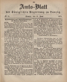 Amts-Blatt der Königlichen Regierung zu Danzig, 21. Juni 1871, Nr. 25