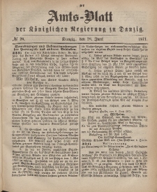 Amts-Blatt der Königlichen Regierung zu Danzig, 28. Juni 1871, Nr. 26