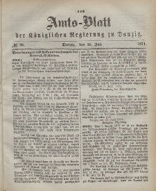 Amts-Blatt der Königlichen Regierung zu Danzig, 26. Juli 1871, Nr. 30