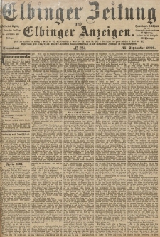 Elbinger Zeitung und Elbinger Anzeigen, Nr. 224 Sonnabend 25. September 1886