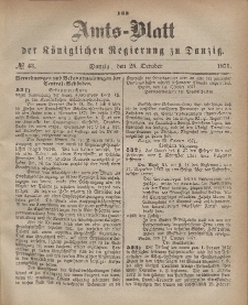Amts-Blatt der Königlichen Regierung zu Danzig, 25. Oktober 1871, Nr. 43