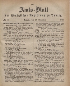 Amts-Blatt der Königlichen Regierung zu Danzig, 27. Dezember 1871, Nr. 52