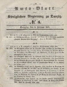 Amts-Blatt der Königlichen Regierung zu Danzig, 4. Februar 1857, Nr. 5