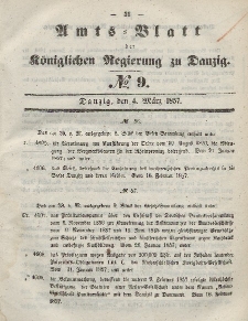 Amts-Blatt der Königlichen Regierung zu Danzig, 4. März 1857, Nr. 9