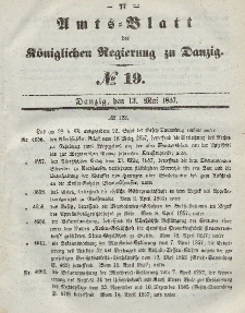 Amts-Blatt der Königlichen Regierung zu Danzig, 13. Mai 1857, Nr. 19
