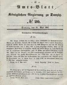 Amts-Blatt der Königlichen Regierung zu Danzig, 20. Mai 1857, Nr. 20