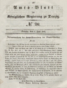 Amts-Blatt der Königlichen Regierung zu Danzig, 1. Juli 1857, Nr. 26