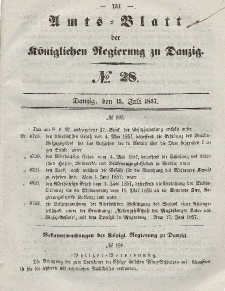 Amts-Blatt der Königlichen Regierung zu Danzig, 15. Juli 1857, Nr. 28