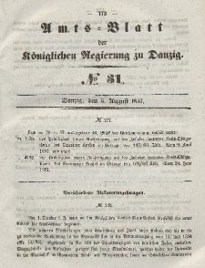 Amts-Blatt der Königlichen Regierung zu Danzig, 5. August 1857, Nr. 31