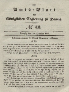 Amts-Blatt der Königlichen Regierung zu Danzig, 28. Oktober 1857, Nr. 43