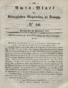 Amts-Blatt der Königlichen Regierung zu Danzig, 18. November 1857, Nr. 46