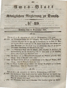 Amts-Blatt der Königlichen Regierung zu Danzig, 9. Dezember 1857, Nr. 49