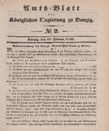 Amts-Blatt der Königlichen Regierung zu Danzig, 13. Januar 1847, Nr. 2