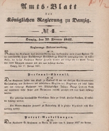 Amts-Blatt der Königlichen Regierung zu Danzig, 27. Januar 1847, Nr. 4