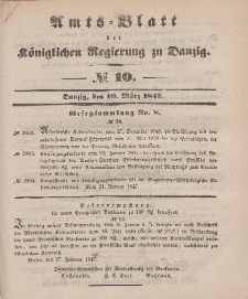 Amts-Blatt der Königlichen Regierung zu Danzig, 10. März 1847, Nr. 10