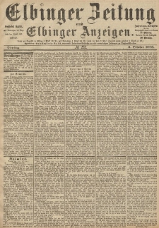 Elbinger Zeitung und Elbinger Anzeigen, Nr. 232 Dienstag 5. Oktober 1886