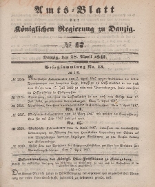 Amts-Blatt der Königlichen Regierung zu Danzig, 28. April 1847, Nr. 17