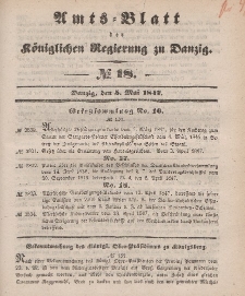 Amts-Blatt der Königlichen Regierung zu Danzig, 5. Mai 1847, Nr. 18