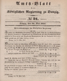 Amts-Blatt der Königlichen Regierung zu Danzig, 26. Mai 1847, Nr. 21