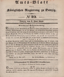 Amts-Blatt der Königlichen Regierung zu Danzig, 9. Juni 1847, Nr. 23