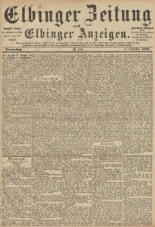 Elbinger Zeitung und Elbinger Anzeigen, Nr. 234 Donnerstag 7. Oktober 1886
