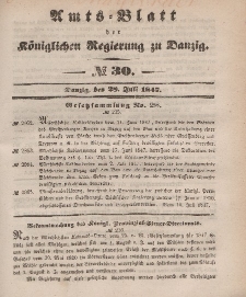 Amts-Blatt der Königlichen Regierung zu Danzig, 28. Juli 1847, Nr. 30