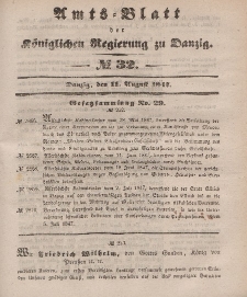 Amts-Blatt der Königlichen Regierung zu Danzig, 11. August 1847, Nr. 32