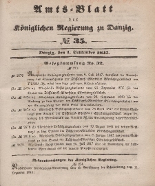 Amts-Blatt der Königlichen Regierung zu Danzig, 1. September 1847, Nr. 35