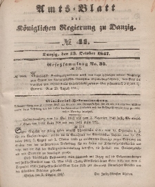 Amts-Blatt der Königlichen Regierung zu Danzig, 13. Oktober 1847, Nr. 41