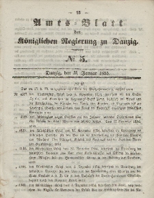 Amts-Blatt der Königlichen Regierung zu Danzig, 31. Januar 1855, Nr. 5