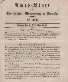 Amts-Blatt der Königlichen Regierung zu Danzig, 3. November 1847, Nr. 44
