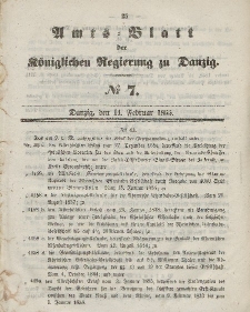Amts-Blatt der Königlichen Regierung zu Danzig, 14. Februar 1855, Nr. 7