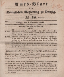 Amts-Blatt der Königlichen Regierung zu Danzig, 1. Dezember 1847, Nr. 48