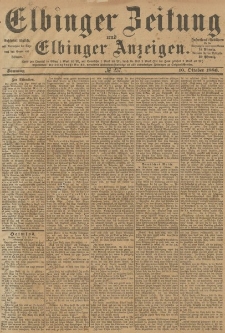 Elbinger Zeitung und Elbinger Anzeigen, Nr. 237 Sonntag 10. Oktober 1886