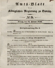 Amts-Blatt der Königlichen Regierung zu Danzig, 21. Januar 1846, Nr. 3