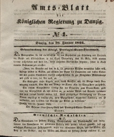 Amts-Blatt der Königlichen Regierung zu Danzig, 28. Januar 1846, Nr. 4
