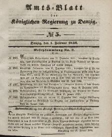 Amts-Blatt der Königlichen Regierung zu Danzig, 4. Februar 1846, Nr. 5